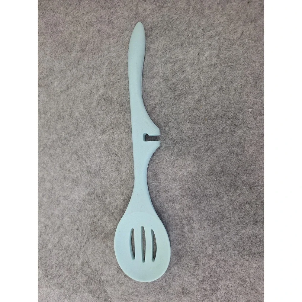 Rachael Ray Lazy Slotted Spoon Light Blue Silicone Pot Resting Kitchen Tool 12
